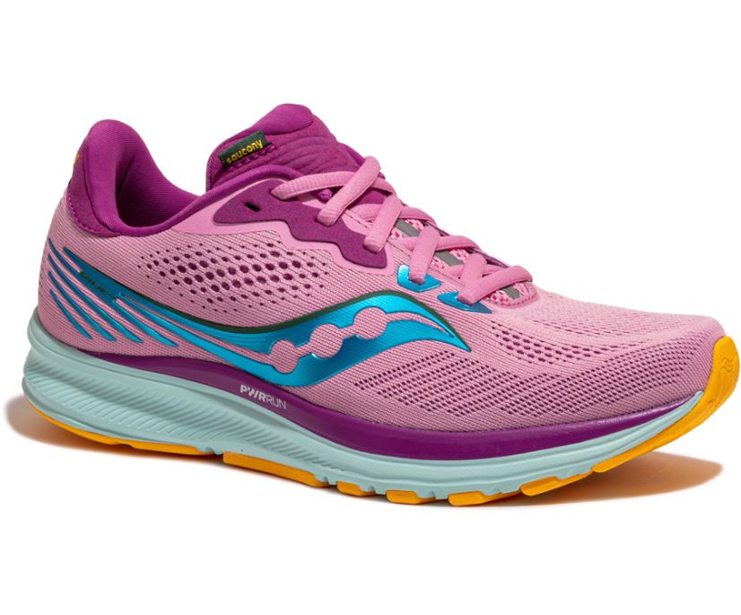 Women's Saucony Ride 14 Running Shoes Pink / Purple | Singapore 191OKIR